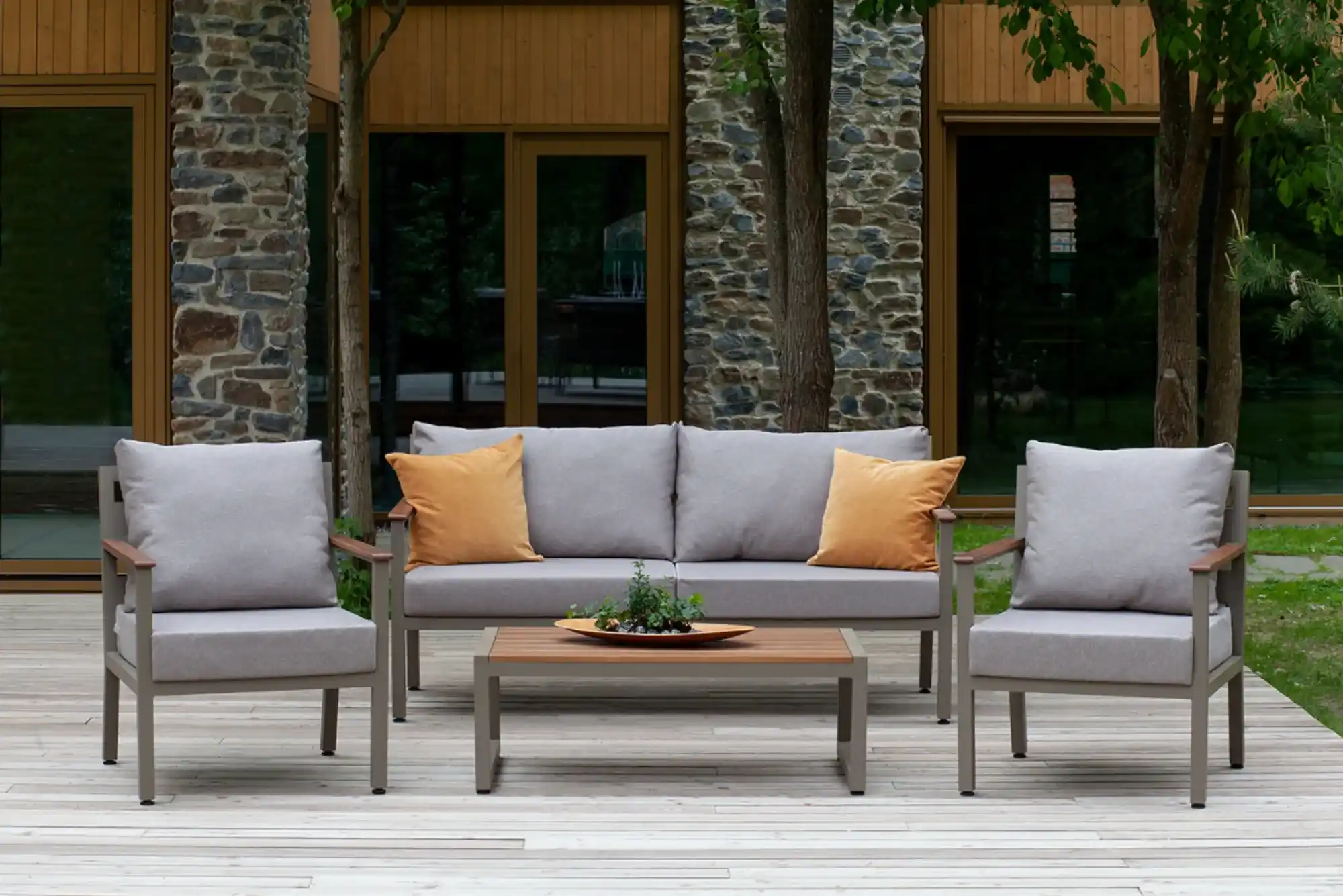 Cambridge Casual Logan Outdoor Teak Wood Sofa