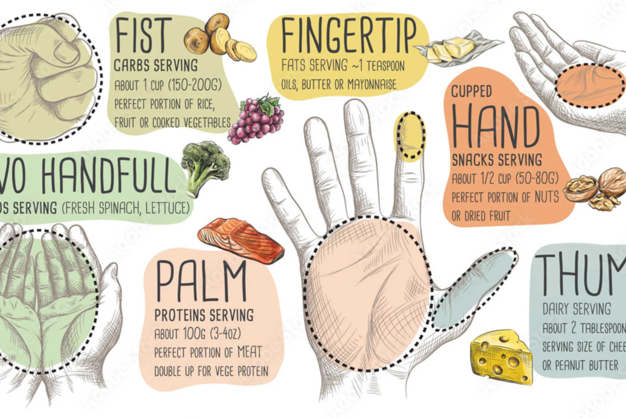 Food Portions Drawing